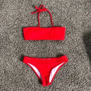 Shein- Small Red Bandeau Bikini